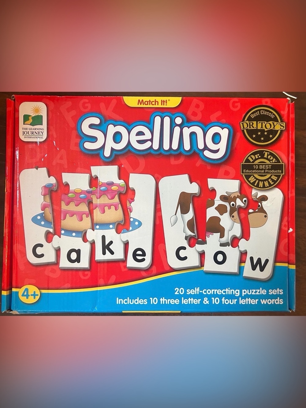Spelling Match-It! Kids Puzzle Game by The Learning Journey - Red